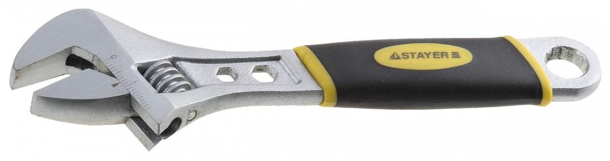 ключ разводной прорезиненная рукоятка 200/25 мм, CHROMAX STAYER