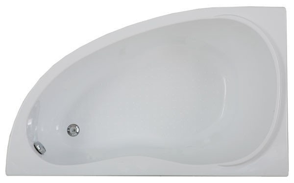 ванна акриловая 1500х900х525мм ассиметричная левая (ванна + каркас + слив-перелив) "Алегра" BAS