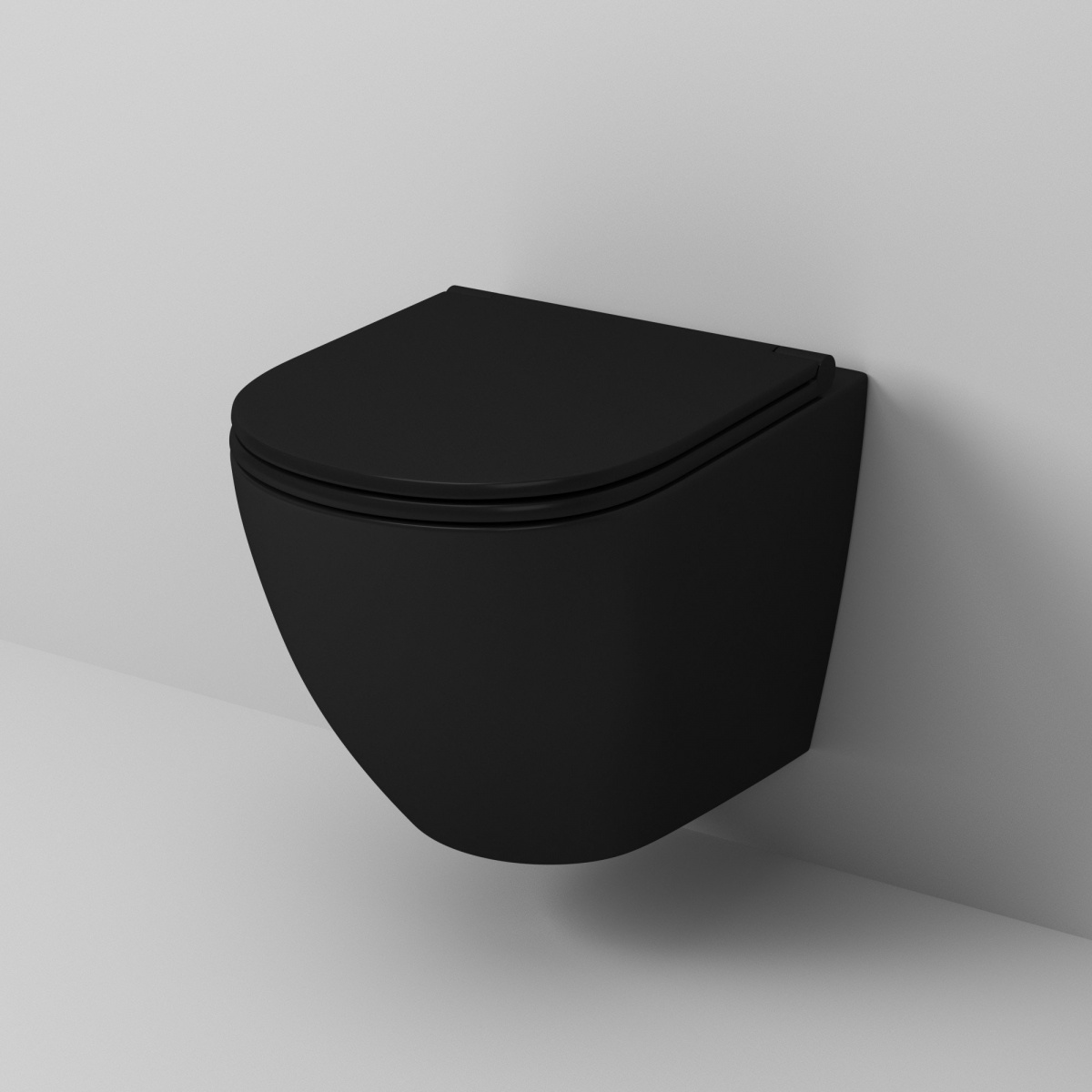 унитаз подвесной безободковый, цвет: черный, сиденье микролифт GROSSMAN GR-4455BMS