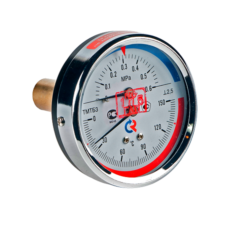 термоманометр ТМТБ-41 D-100мм L=46 осевой G1/2 кл. 2,5 | Инженерный ...